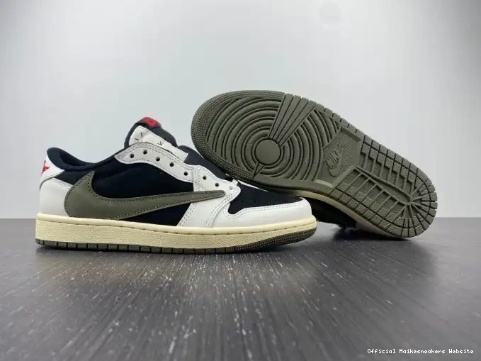 Official Maikesneakers Jordan x WMNS 1 Travis Scott Low Air OG Olive DZ4137-106 0531